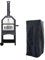 KCT Outdoor Wood Fired Pizza Oven with Stone, Temperature Gauge, Storage Shelf and Weatherproof Cover