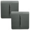 Trendi 1 Gang 2 Way Artistic Modern Glossy 10 Amp Rocker Tactile Light Switch Charcoal (2 Pack)
