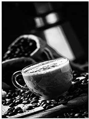 ABCWARRT Modernes Schwarz Weiß Leinwand Bild Mode Frau Kaffee Blumen Poster Zuhause Wohnzimmer Sofa Wand Bild Dekor kein Rahmen (40 * 60cm kein Rahmen,2)