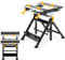 TANGZON Folding Workbench, 7-Level Height Adjustable Flip Top Work Table with 8 Sliding Clamps, 2 Rotary Clamping Handles & Foot Pedal, Work Bench Tool Stand Saw Horse (Yellow, 75 x 60 x 103cm)