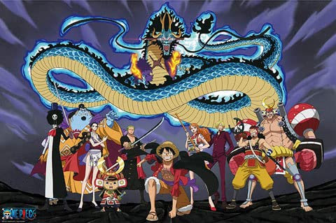 empireposter One Piece - The Crew vs. Kaido - Manga Anime Poster Grösse 91,5x61 cm + 1 Packung tesa Powerstrips® - Inhalt 20 Stück