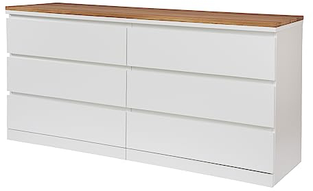 HORST Deckplatte für Malm Kommode - Elegante Massivholzplatte für I K E A Schrank - Perfekte Passform - FSC-Zertifiziert - Eiche geölt, 160 x 48 cm