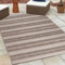 HomebyHome Outdoor Teppich Wetterfest 240x340 cm Sisal Optik Streifen Design Rechteckig Beige - Balkon Teppich Wasserfest Küchenteppich - Für Garten, Terasse, Camping, Außenbereich Teppich