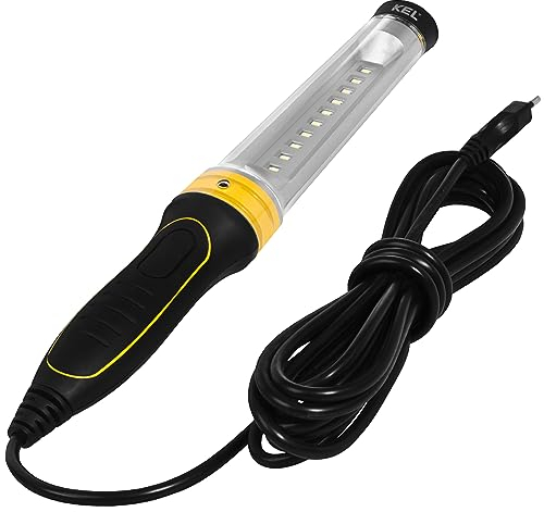 KEL Werkstattlampe - LED Arbeitsleuchte 5W - Baustellenlampe, Baulampe LED Taschenlampe mit 250lm Kaltweißes Licht - Handlampe Ideal für Werkstätten, Baustellen, Garage - 5M Netzkabel