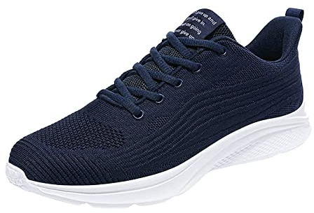 Sneaker Herren In Weiß/Schwarz Freizeit Stretch StraßEnlaufschuhe Atmungsaktiv Outdoor SchnüRer Turnschuhe Fashion Outdoor Casual Schuhe StoßDäMpfung Und RüCkprall Fitnessschuhe