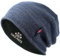 Lvaiz Hats Lvaiz Herren-Wintermütze, warm, mit Fleece gefüttert, Totenkopf-Mütze für Herren, wendbar, Winddicht, Strickmütze, warm, Unisex, Beanie, Blau, Grau und Grau, Einheitsgre