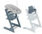 Stokke Tripp Trapp Hochstuhl, Fjord Blue (inklusive Stuhl & Baby Set2) mit Newborn Set - Sicheres, verstellbares, ergonomisches Design