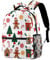 KengjuTesu Zaino Campus per bambini ragazzi ragazze zaino da viaggio scuola elementare zaino omino pan di zenzero albero caramelle Bookbag con portabottiglie, Multicolore, Taglia unica