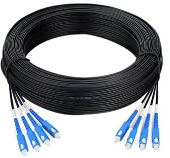 QAZMLP Apparecchiature di Comunicazione 100M Outdoor Fibra Ottica Goccia SC Monomodale Duplex Cavo Patch Cord SC UPC 4 Core 3 Fili di Acciaio Cavo di Goccia Cavo Patch Cord Ponticello in Fibra Ottica