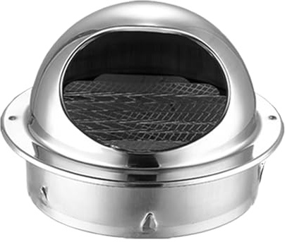 Exterior Wall Ventilation Cap - Stainless Steel Ventilation Outlet Cover | Round Exhaust Grille | Mounting Clamps For Kitchen Vents Tumble Dryers AC Units Range Hoods Home Wall Vent Hood Outlet Air