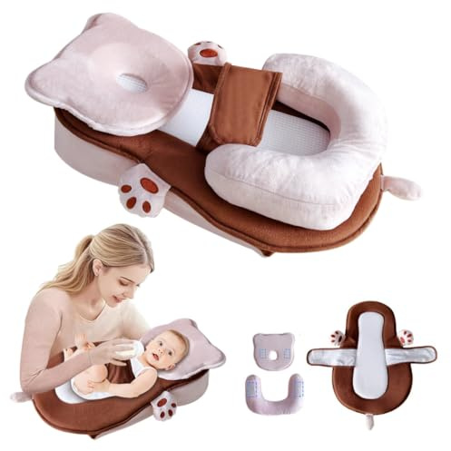 Kryvella Kissen, Waschbares Kissen 63x 42cm, Eine Bequeme Stillposition für den Benutzer Schaffen, Elastisch und Atmungsaktiv, Abnehmbar und Waschbar, Braun