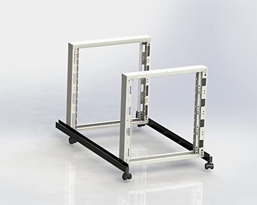 Rack Magic - offener 19 Zoll Vier Säulen Rackschrank - 19 Serverschrank - Rack Schrank (Lichtgrau, 12HE 1000mm Tiefe)