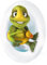 Wandkings Schildkröte mit Rettungsring, WC Deckel Aufkleber Sticker, 30 x 40 cm