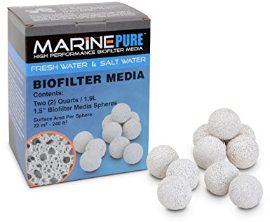 CerMedia MarinePure Bio-filtro a sfera da 1,5 pollici per acquari marini e d'acqua dolce, 2 litri