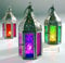 Set of 3 Moroccan Tonal Glass Tea Light Lanterns