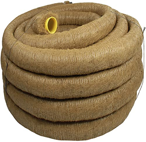 Doubleyou Geovlies & Baustoffe Tuyau de drainage DN 80 perforées avec Coco Filtre, Coco gainé, drainage – Doubl eyou geovlies & Matériaux de Construction® 5m