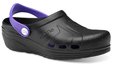 FELIZ CAMINAR - Zuecos Sanitarios Asana Negro/Lavanda, 39