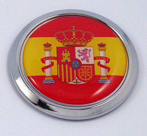 Car Chrome Decals Emblema de bandera redonda de España para parachoques