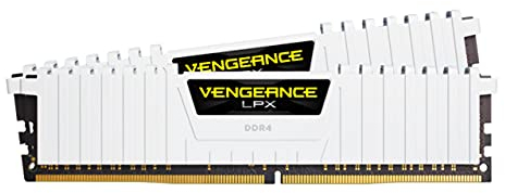 Corsair CMK16GX4M2B3200C16W Vengeance LPX 16 GB (2 x 8 GB) DDR4 3200 MHz C16 XMP 2.0 High Performance Desktop Memory Kit, White