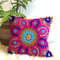 Traditional Jaipur Suzani - Funda de cojín bordada de 16 x 16 pulgadas, funda de almohada decorativa, cojines indios con pompones para exteriores, fundas de almohada bohemias