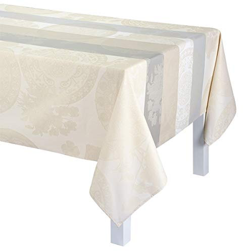 Le Jacquard Francais Tischdecke, beschichtet, gekämmte Baumwolle, Kreide, 250 x 175 x 0,1 cm