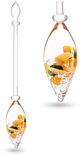 VitaJuwel HAPPINESS Edelsteinphiole mit Jade, Orangencalzit, Karneol & Bergkristall für Optimismus & Glück