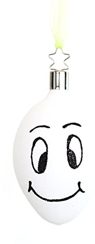 Inge-glas Oster-Hänger Ei MR. Egg weiß matt Glitter H ca. 8 cm