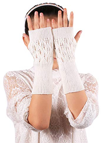 Amorar Frauen Winter Handschuhe Fingerlose Armwärmer Muffs Armstulpen Kurzarm Wrap Warmers Handstulpen Fäustlinge Hollow Wrist Warner Pulswärmer