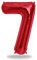 FUNXGO Folienballon Zahl in Rot- Riesenzahl ca.100cm Ballon - Folienballons für Luft oder Helium als Geburtstag, Hochzeit, Jubiläum oder Abschluss Geschenk, Party Dekoration Rot 7