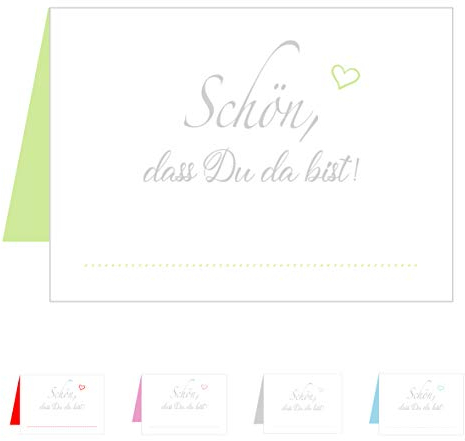 Edition Seidel Set 50 Premium Tischkarten Tischkärtchen Platzkarten Namenskarten Hochzeit - Geburtstag - Taufe - Kommunion - Konfirmation - Firmung - Jugendweihe - Goldene Hochzeit (Hellgrün Grün)