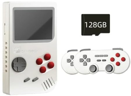 Desikixudy Consola para videojuegos 3D PSP Salida 4K HD Open Source Doble Controlador 2.4G Consola para Videojuegos de Enfriamiento Rápido 128G Fácil Instalación Fácil de Usar