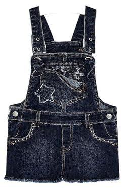 Mayoral 20-03632-005 - Salopette Corto Jeans fantasi per Bambine e Ragazze 7 Anni Jeans