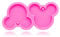 Cute Flat Shiny Mouse Head Keychain Silicone Mold with Hole for DIY Gum Paste Crystal Cupcake Cake Topper Decoration Pudding Desserts Jelly Shots Candy Fondant Mold Trinket