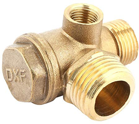 Air Compressor Check Valve, 3 Port Male Threaded Check Valve, 3-Way Brass Thread Check Valve, Air Compressor Valve Male Threaded Check Valve