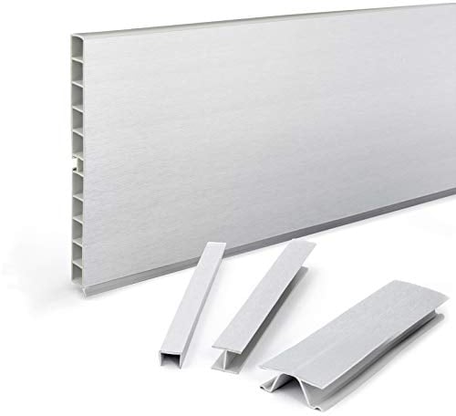 DQ-PP Zócalo de 6 m, 150 mm, aluminio cepillado, plástico, zócalo, zócalo, zócalo, zócalo, zócalo, zócalo, zócalo de cocina, para cocina empotrada