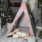 PaLulli Tipi Spielzelt für Kinder mit Matte & Anti-Kollaps-System & 4 Dekokissen Baumwolle- Segeltuch Kinderzelt (Stars PINK)