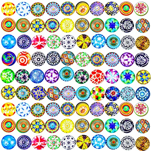 200 Stück 12mm Glasnuggets Mosaiksteine Glassteine Gemischte Farbe Glassteine Muggelsteine Glasmosaik Glasnuggets für Schmuckherstellung, Floral Serie