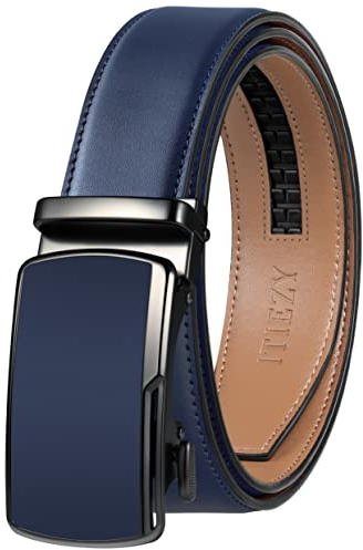 ITIEZY Gürtel Herren, Automatik Ledergürtel Ratsche für Herren Business Anzug, 35mm Breit Männer Gürtel, Größe Angepasst