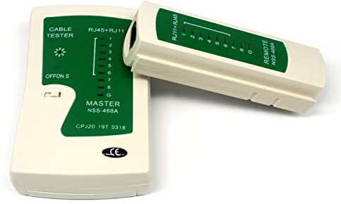Vsnetwork Tester Cavo di Rete Lan Ethernet Network Multifunzione RJ45 RJ11 RJ12, Compatibile con Cat 5 Cat 6 Cat 7 Cat 8