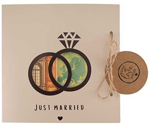 Hochzeitskarte Geldgeschenk – Just Married Grußkarte – Geschenk für Brautpaar – Karte Hochzeit mit Umschlag – Vanilalu Design Made in Berlin