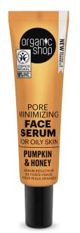 Organic Shop Porenminimierendes Gesichtsserum für fettige Haut, Kürbis und Honig, 30 ml