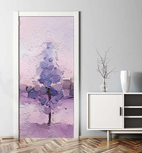 MyMaxxi - Tür bekleben mit Türtapete Türposter Türfolie Selbstklebend 90x200 Landschaft Purpur - Tür verschönern Türaufkleber Türklebefolie Steine Landschaft Ausblick lila
