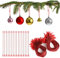 Surflyee 200 Stück Haken für Weihnachtsbaumschmuck, Weihnachtskugeln Haken, Kugelanhängern, Christbaumkugel Aufhänger, Zur Dekoration von Weihnachtskugeln(Rot)