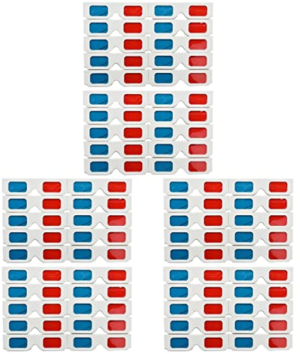 60 STK Stereoskopische Brille Vasos para Niños Papierteller Rote Brille Gläser Brille Für Kinder Imax-Brille Kinderbrille Rot-blau-anaglyphe Hohe Kapazität Brillengestelle 3D