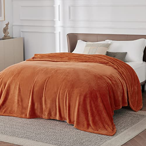 BEDSURE Kuscheldecke Flauschig Decke Fleecedecke - Wohndecke Warm Winter Weich, Sofadecke XXL, Decke Couch Blanket, Wohn- & Kuscheldecken Große 230x270cm, Sofa überwurfdecke Orange