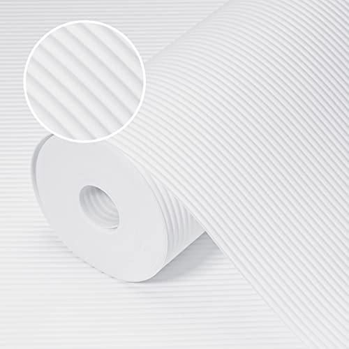 Origuuds Tapis Fond de Tiroir Non-Adhésif, Tapis Frigo en EVA Antiderapant, Plastique Tapis Refrigerateur Placard Etagere Protection, pour Meuble, sous Evier Cuisine (Blanc/60cmx600cm)