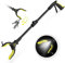 Kekoy Extendable Grabber Reacher Tool with Headlight, 32 inch Foldable Lawn Trash Picker Upper Grabber, 90° Rotating Anti-Slip Jaw, Heavy-Duty Stick, Portable Claw Grabber for Elderly (Yellow)