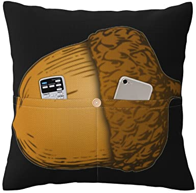Cartoon Eichel-Kissenbezug aus Leinenimitat, mehrere Größen, quadratisch, mit Tasche, Kissenbezug für Sofa, Bett, Auto