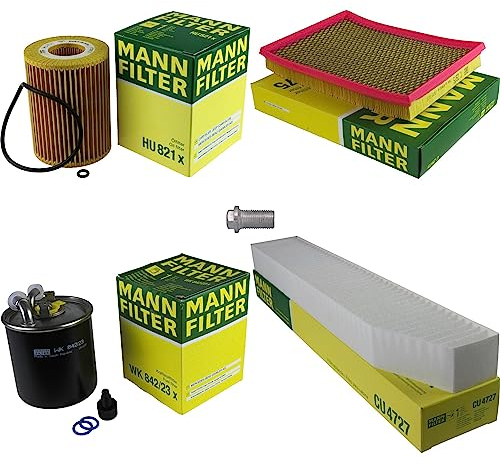EISENFELS Filter Set Inspektionspaket erstellt mit MANN-FILTER Ölfilter HU 821 x, Luftfilter C 2975, Kraftstofffilter WK 842/23 x, Innenraumfilter CU 4727, Verschlussschraube