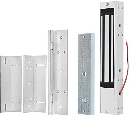FTes RFKits DC12V 280KG Cerradura Magnética Eléctrica 600 Libras Fuerza de Sujeción Incluyendo ASoporte de Montaje ZL, para Sistema de Seguridad del Hogar, Puerta Adecuada de Madera/Metal/Vidrio